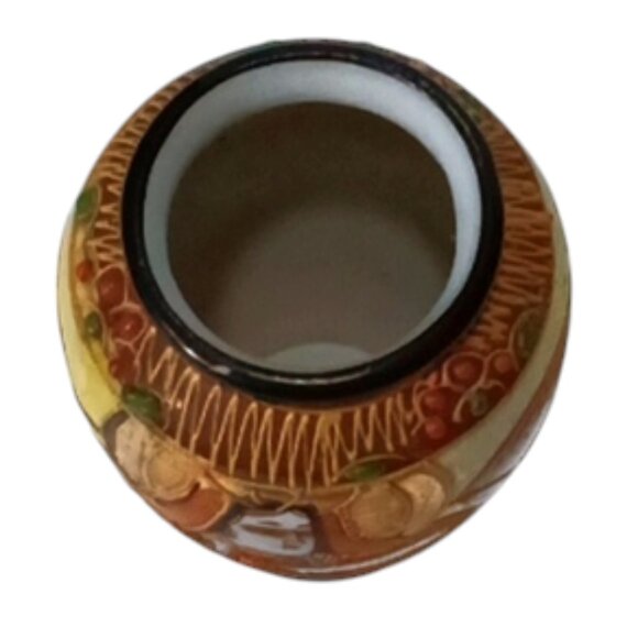 Vintage Small Geisha Moriage Porcelain Vase Made In Japan Mid-Century 1950 / 60s - Picture 5 of 5